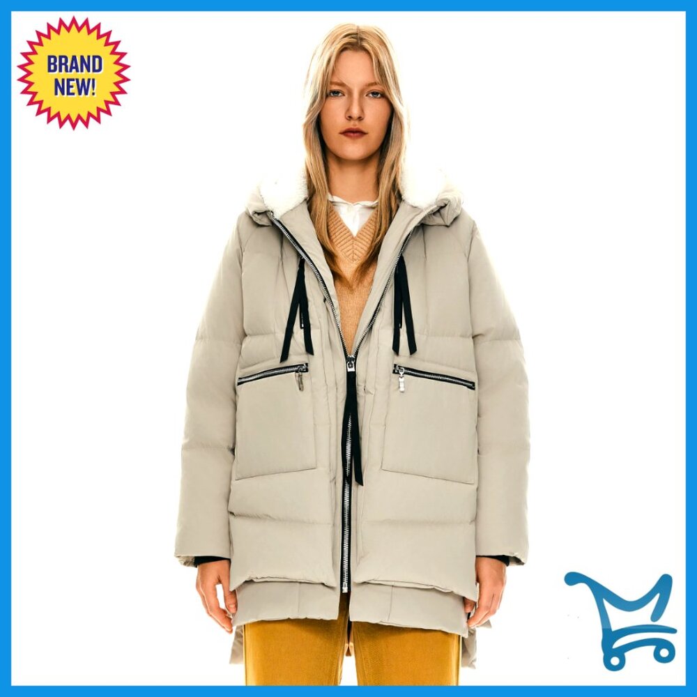 Thickened Down Jacket Fleece Lined Hood Windproof Warm Winter Coat Women's